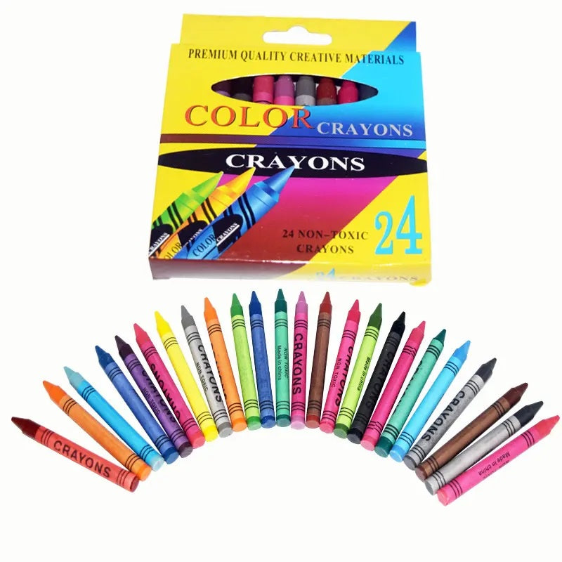 Pensil Crayon Isi 24 Warna - Alat Menggambar Dan Mewarnai Set 24pcs Color Crayons Pencil 24in1 Krayon Hadiah Kado Ulang Tahun Anak Soubenir Goody Bag Gift Kids