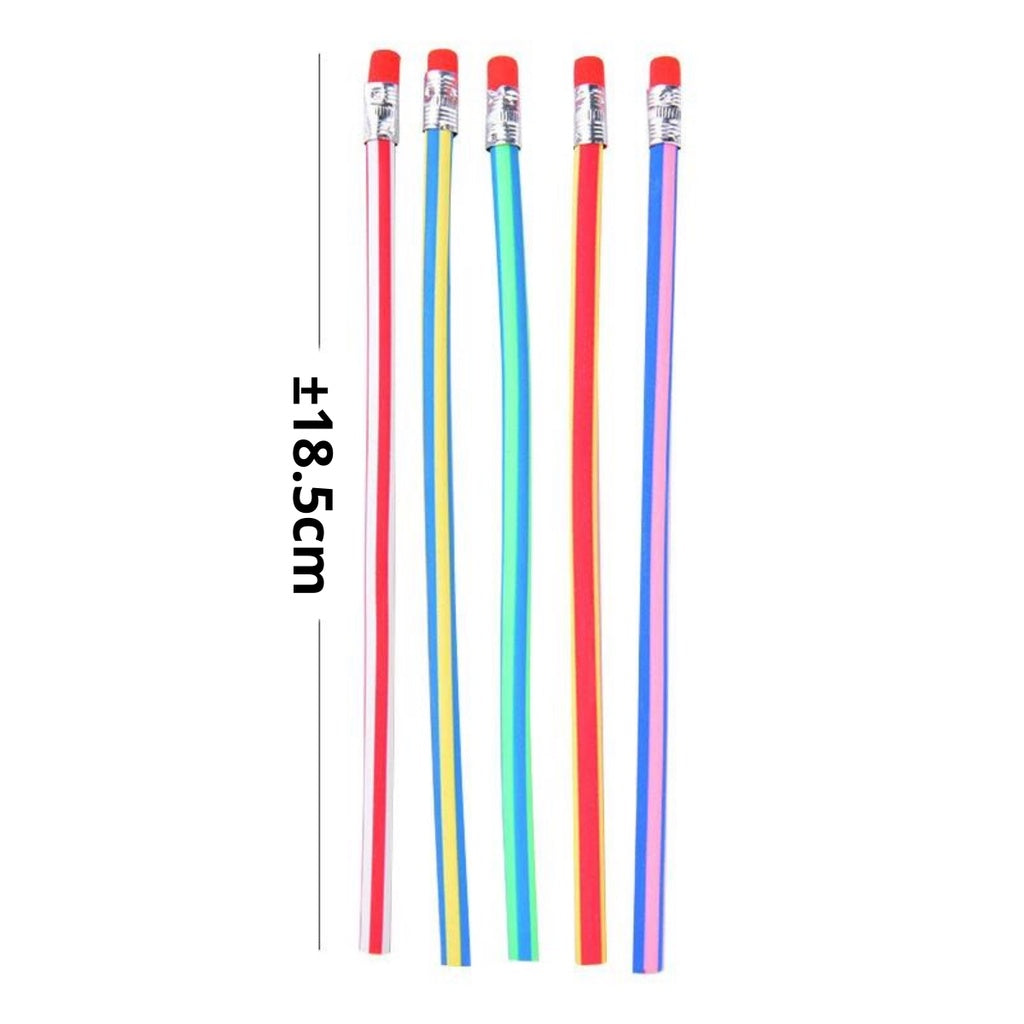 Pensil Lentur Fleksibel Dengan Penghapus / Alat Tulis Sekolah Anak Pencil Karet Inul Dapat Digulung Ditekuk Unik Lucu Flexible Soft Mainan Stationary