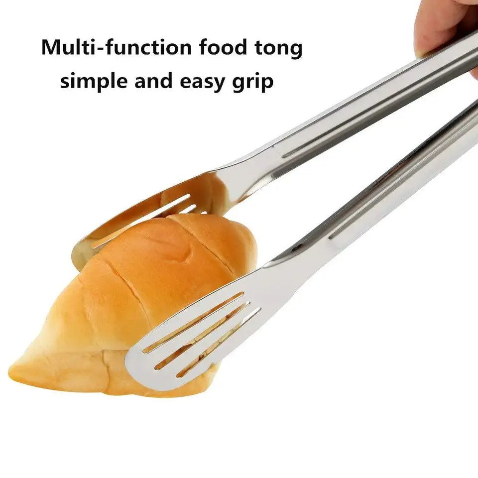 Capitan Makanan Stainless Steel 18cm / Alat Jepit Makanan Food Tongs Food Grade Jepitan Capit Roti Kue Gorengan Bakpao Spaghetti Pinset Clip Penjepit Serbaguna Anti Lengket di Dapur Rumah Tangga Cafe Restaurant Kitchen Prasmanan