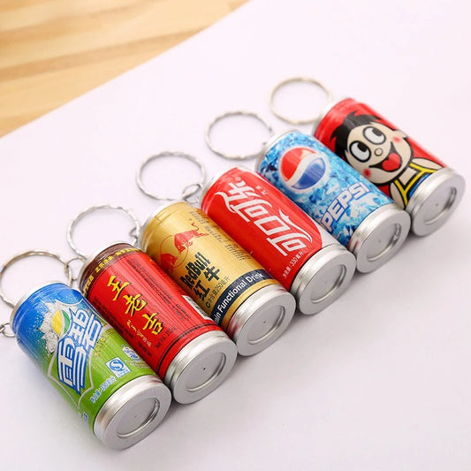 Pulpen Gantungan Kunci Bentuk Minuman Kaleng 2in1 / Pena Alat Tulis Sekolah Kantor Pen And Keychain Ballpoint Perlengkapan Menulis Anak Model Botol Minum Bolpen Capsule Motif Unik Lucu Untuk Souvenir Pernikahan