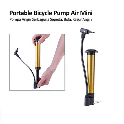 Pompa Angin Ban Sepeda Portable Mini / Air Pump Bola Balon Kasur Pelampung Renang / Pompa Angin Emas Tangan Manual Serbaguna