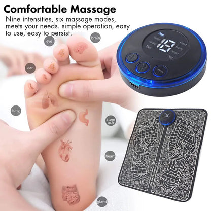 Alat Pijat Elektrik Terapi Akupuntur Kaki EMS Rechargeable Meningkatkan Sirkulasi Darah Foot Massager Pad Mat Portable Alas Pemijat Relaksasi Otot Kaki Meredakan Sakit Rematik