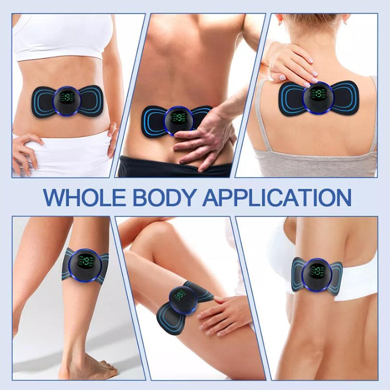 Alat Pijat Terapi Mini Pad EMS Rechargeable Pemijat Pinggang Punggung Leher Massager Stick Patch Portable Tempelan Relaksasi Penghilang Nyeri Sendi Otot Pereda Sakit Pegal Linu Elektrik