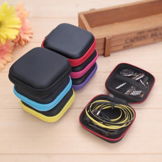 [MA] Travel Pouch Dompet Persegi Case Organizer Tempat Headset Koin Kunci Kotak Penyimpanan Charger Mini