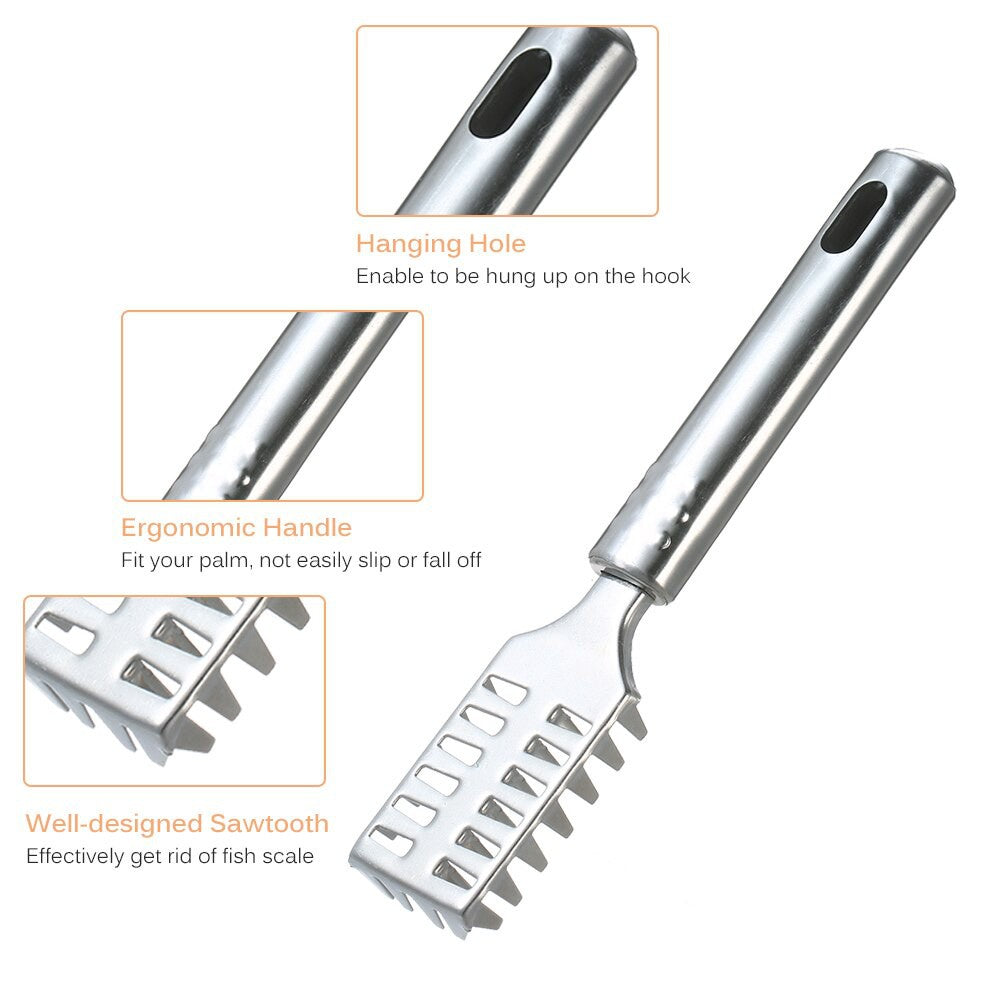 Alat Pembersih Sisik Ikan Stainless Steel Anti Karat / Fish Scale Skin Remover Scraper Serutan Pengupas Penghilang Kulit Peeler Serut Kupas Sisik Anti Berantakan Tebal Kerokan Kerikan