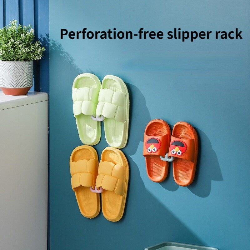 Kait Gantungan Tempel Dinding Serbaguna / Cantelan Hook 2 slot Sandal Handuk Baju Kamar Mandi Tidur Dapur / Wall Mounted Slippers Hanger / Rak Sepatu Sendal / Tempat Penyimpanan Holder Gantung