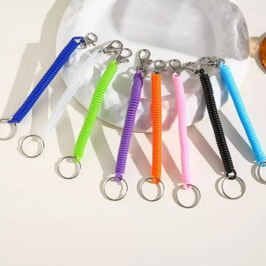 Gantungan Kunci Motor Spiral Elastis Tali Karet Dapat Ditarik / Keychain Spiral Gantungan Konci Spring Praktis Anti Hilang