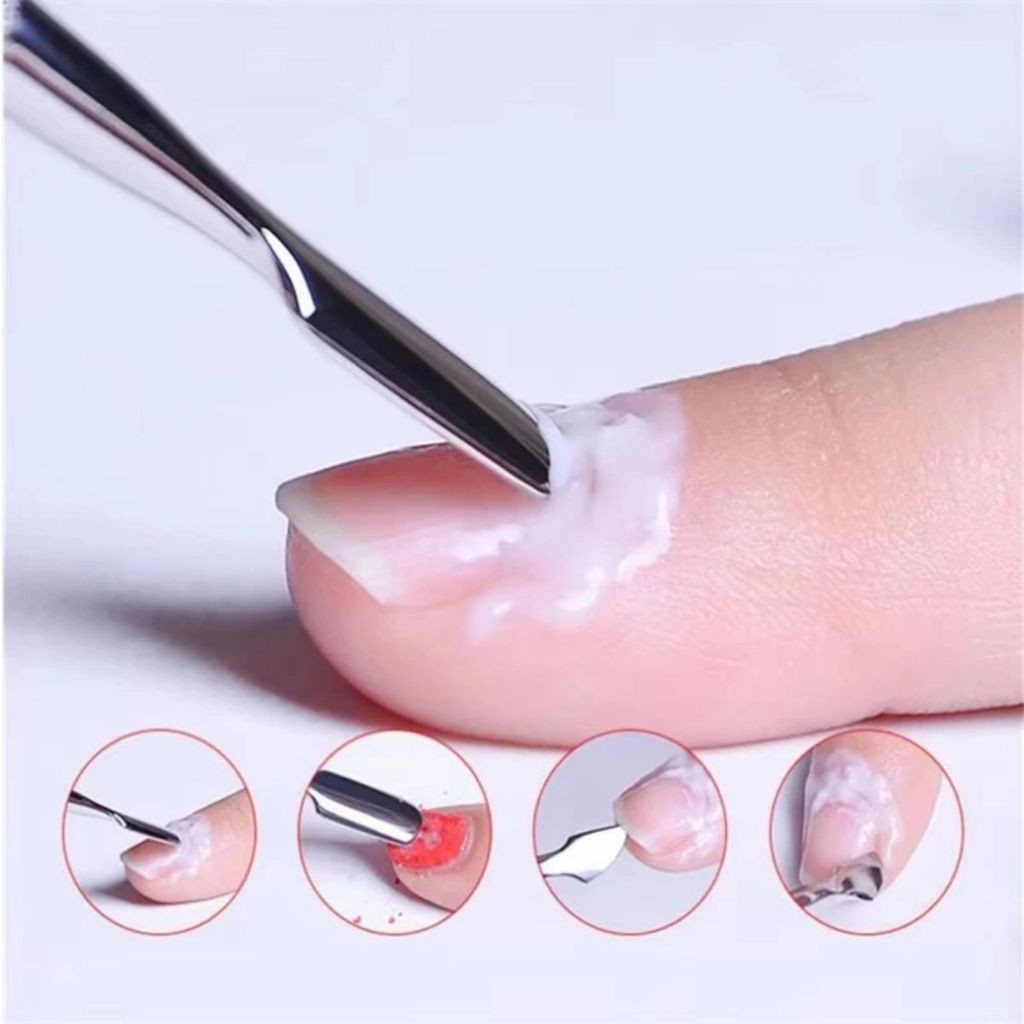 Alat Pendorong Kutikula Kuku Manicure | Nail Cuticle Pusher Stainless | Aman, Tajam & Efektif | Untuk Pembersihan Kuku & Nail Art