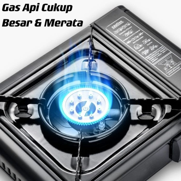 Kompor Gas Portable 2in1 Omicko Alat Masak SNI 1 Tungku Anti Karat Untuk Camping Traveling Multifungsi