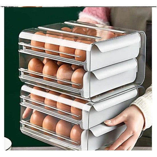 Tempat Penyimpanan Kotak Telur 2 Susun / Rak Telur Egg Storage Box 2 Tingkat / Egg Organizer 32 Lubang Serbaguna