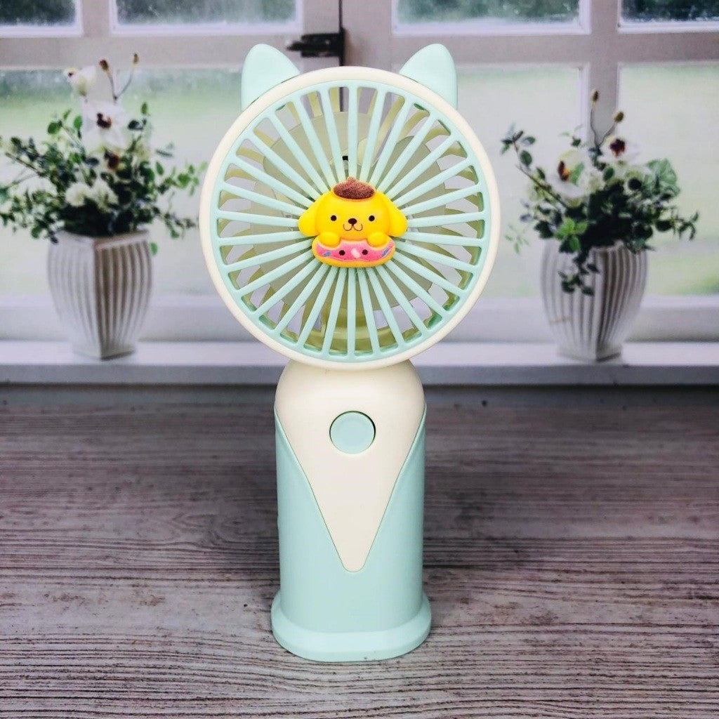 Kipas Angin Tangan Karakter Mini USB Jack Handheld Cooling Fan Portable Alat Pendingin Udara Anti Panas Rechargeable Hadiah Ulang Tahun Natal Souvenir Gift