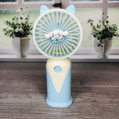 Kipas Angin Tangan Karakter Mini USB Jack Handheld Cooling Fan Portable Alat Pendingin Udara Anti Panas Rechargeable Hadiah Ulang Tahun Natal Souvenir Gift