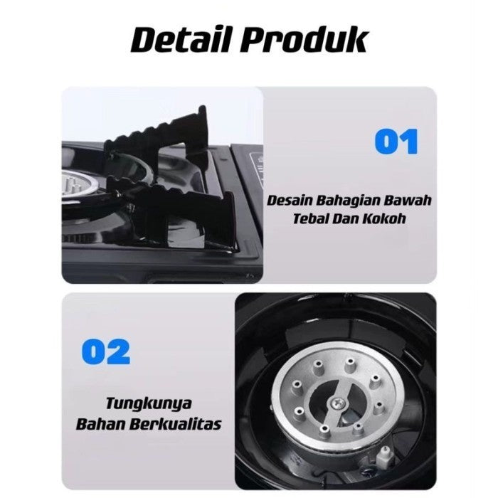 Kompor Gas Portable 2in1 Omicko Alat Masak SNI 1 Tungku Anti Karat Untuk Camping Traveling Multifungsi