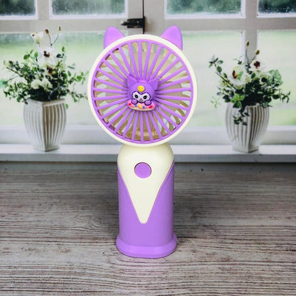 Kipas Angin Tangan Karakter Mini USB Jack Handheld Cooling Fan Portable Alat Pendingin Udara Anti Panas Rechargeable Hadiah Ulang Tahun Natal Souvenir Gift