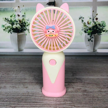 Kipas Angin Tangan Karakter Mini USB Jack Handheld Cooling Fan Portable Alat Pendingin Udara Anti Panas Rechargeable Hadiah Ulang Tahun Natal Souvenir Gift