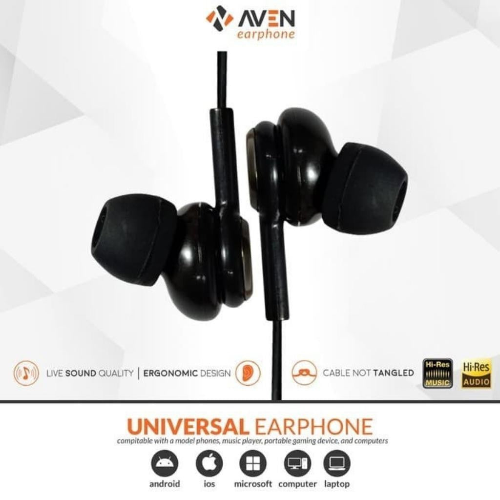 AVEN N1 UNIVERSAL BASS Earphone Headset Kabel With Mic Handsfree Wired Extra Bass Berkualitas Termurah
