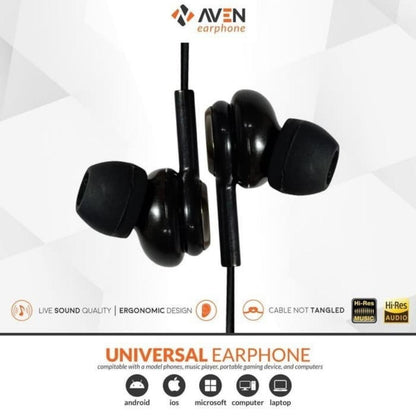 AVEN N1 UNIVERSAL BASS Earphone Headset Kabel With Mic Handsfree Wired Extra Bass Berkualitas Termurah