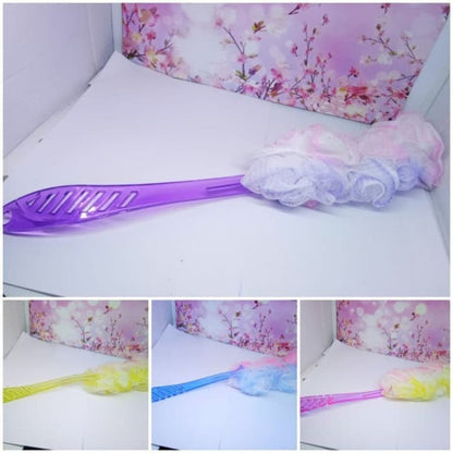 Spons Mandi Jaring Gagang Panjang / Shower Puff Long Handle Alat Bantu Pembersih Penggosok Badan Sikat Punggung Tongkat Serbaguna